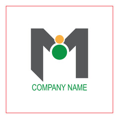 Fototapete - M letter  Logo. CMYK color mode. Editable color. Free font used. Vector EPS file.