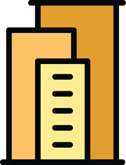 Poster - company building icon outline vector. city center. shop market color flat