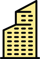Poster - clinic building icon outline vector. modern city. center store color flat