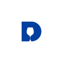 Letter D With Wine Design Logo