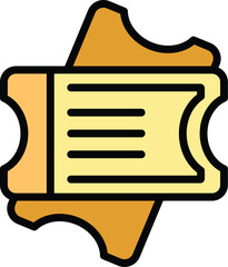 Poster - Seat cinema ticket icon outline vector. Festival event. Film show color flat