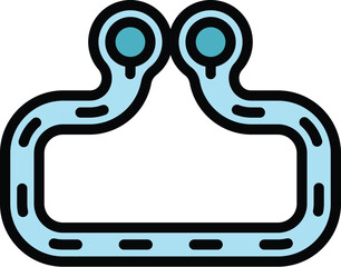 road track icon outline vector. racetrack circuit. start view lane color flat