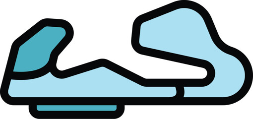 Moto race track icon outline vector. Start circuit. Top view color flat