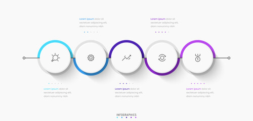Wall Mural - vector infographic label design template with icons and 5 options or steps. can be used for process 