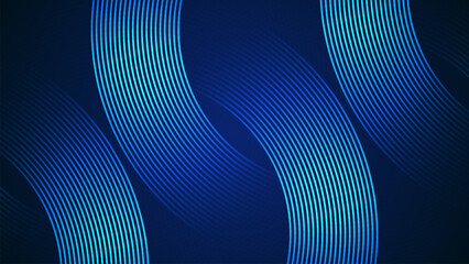 Wall Mural - dark blue simple abstract background with lines in a curved style geometric style as the main elemen