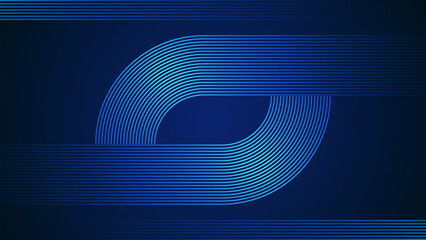 Wall Mural - dark blue simple abstract background with lines in a curved style geometric style as the main elemen
