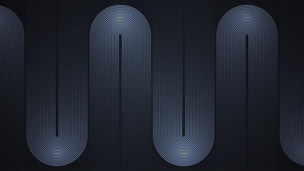 Wall Mural - black simple abstract background with lines in a curved style geometric style as the main element.
