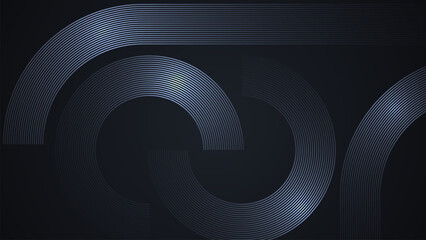 Wall Mural - black simple abstract background with lines in a curved style geometric style as the main element.