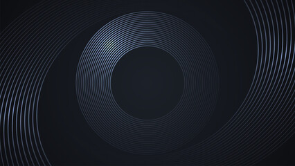 Wall Mural - Black simple abstract background with lines in a curved style geometric style as the main element.