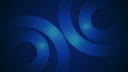 Wall Mural - dark blue simple abstract background with lines in a curved style geometric style as the main elemen