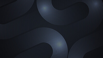Wall Mural - black simple abstract background with lines in a curved style geometric style as the main element.