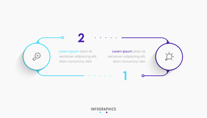 Wall Mural - vector infographic label design template with icons and 2 options or steps. can be used for process 