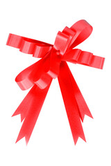 Wall Mural - Red gift bow ribbon isolated on transparent background.