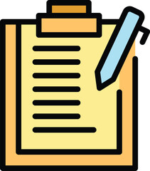 Poster - News writing icon outline vector. Tv media. Camera broadcast color flat