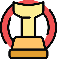 Poster - Chess piece icon outline vector. Online game. Computer design color flat