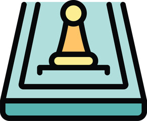 Poster - Mobile chess game icon outline vector. Online board. Play checkmate color flat