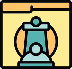 Poster - Bet chess icon outline vector. Online game. Competition story color flat