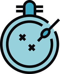 Poster - Embroidery round tall icon outline vector. Art craft. Studio fabric color flat