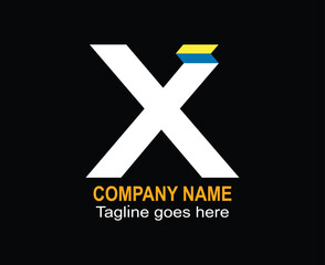 Fototapete - X Logo. CMYK color mode. Editable color. Free font used. Vector EPS file.