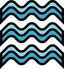 Poster - Embroidery wave icon outline vector. Craft art. Fabric studio color flat