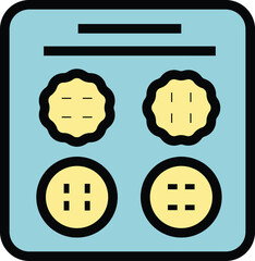 Poster - Studio craft icon outline vector. Art workshop. Class sewing color flat