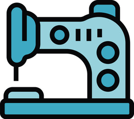 Poster - Home sewing machine icon outline vector. Art workshop. Creative fabric color flat