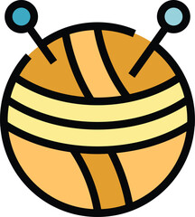 Poster - Sewing ball icon outline vector. Art craft. Hand creative color flat