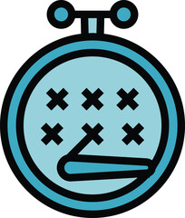 Poster - Embroidery icon outline vector. Craft art. Hand bracelet color flat