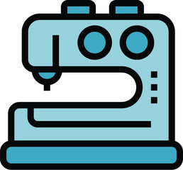 Poster - Sewing machine icon outline vector. Art craft. Hand children color flat