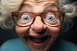 © piai - Funny granny who makes faces. Generative AI