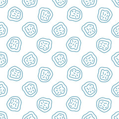 Poster - Bacteria vector Medical concept line blue seamless pattern