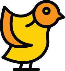 Poster - house sparrow icon outline vector. tree bird. cute fly color flat