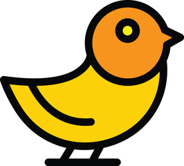 Poster - tree sparrow icon outline vector. flight bird. cute fly color flat