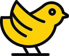 Poster - fly sparrow icon outline vector. bird flight. tree house color flat