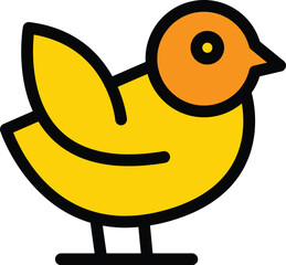 Poster - sparrow card icon outline vector. animal bird. male day color flat