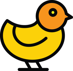 Poster - little sparrow icon outline vector. house tree. male day color flat