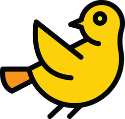 Poster - flying sparrow icon outline vector. cute small. house bird color flat