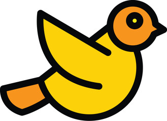 Poster - flight sparrow icon outline vector. tree bird. cute fly color flat