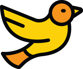 Sticker - Sparrow icon outline vector. Bird flight. Tree house color flat