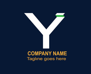 Fototapete - Y Logo. CMYK color mode. Editable color. Free font used. Vector EPS file.