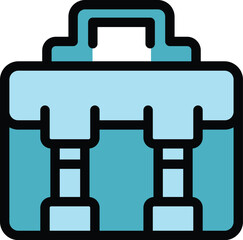Sticker - Tool bag icon outline vector. Toolkit case. Repair toolbox color flat