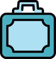Poster - Instrument case icon outline vector. Toolbox kit. Repair carpenter color flat