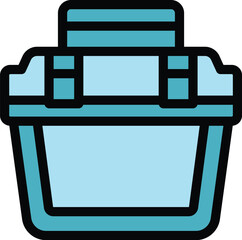 Poster - Tool equipment icon outline vector. Kit case. Home carpenter color flat