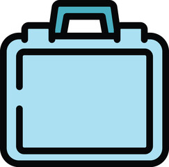 Poster - Carpentry case icon outline vector. Tool box. Kit repair color flat