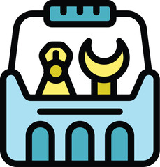Poster - Tool kit icon outline vector. Toolbox case. Repair carpenter color flat