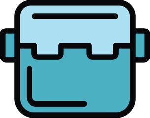 Poster - Tool box icon outline vector. Case kit. Carpenter equipment color flat