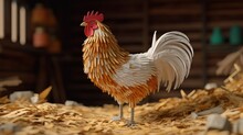Paper Art Of A Chicken.Generative AI