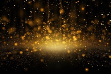 Wall Mural - ground background ground beauty background art dust gold golden particles shine stars black abstract