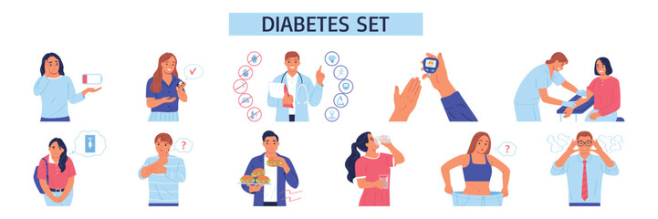 Sticker - Diabetes Flat Set