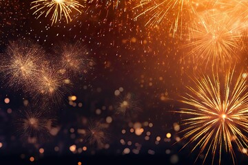 Wall Mural - copy background bokeh banner new space celebration art sky new pyrotechnic year happiness golden yea